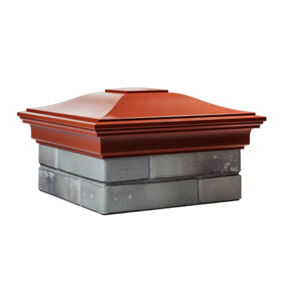 Колпак Zking Монблан Красный на столб 1.5х1.5 еврокирпича 0.7НФ (355х355мм) в Салехарде фото