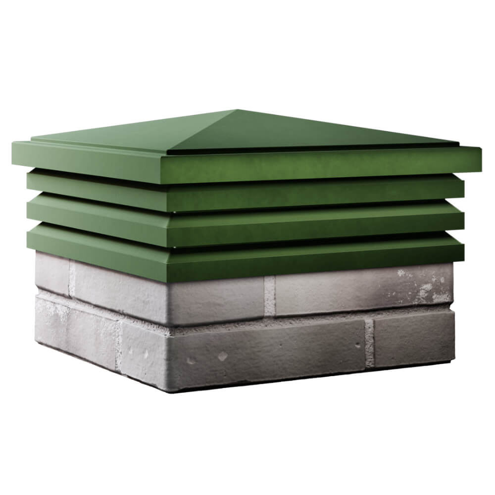 Колпак Zking Бона ХайТек Зеленый на столб 1.5х1.5 кирпича (385х385мм) в Салехарде фото