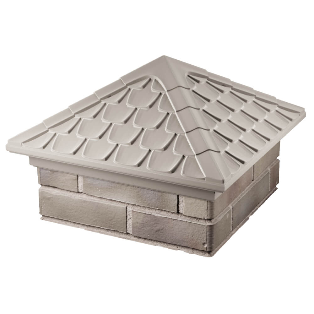 Колпак Zking Эльбрус Бежевый на столб 1.5х1.5 кирпича (385х385мм) в Салехарде фото