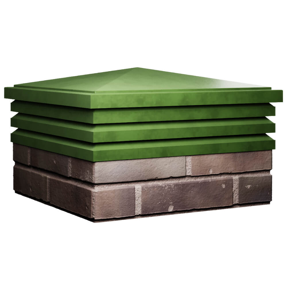 Колпак Zking Бона ХайТек Зеленый на столб 2х2 кирпича (513х513мм) в Салехарде фото