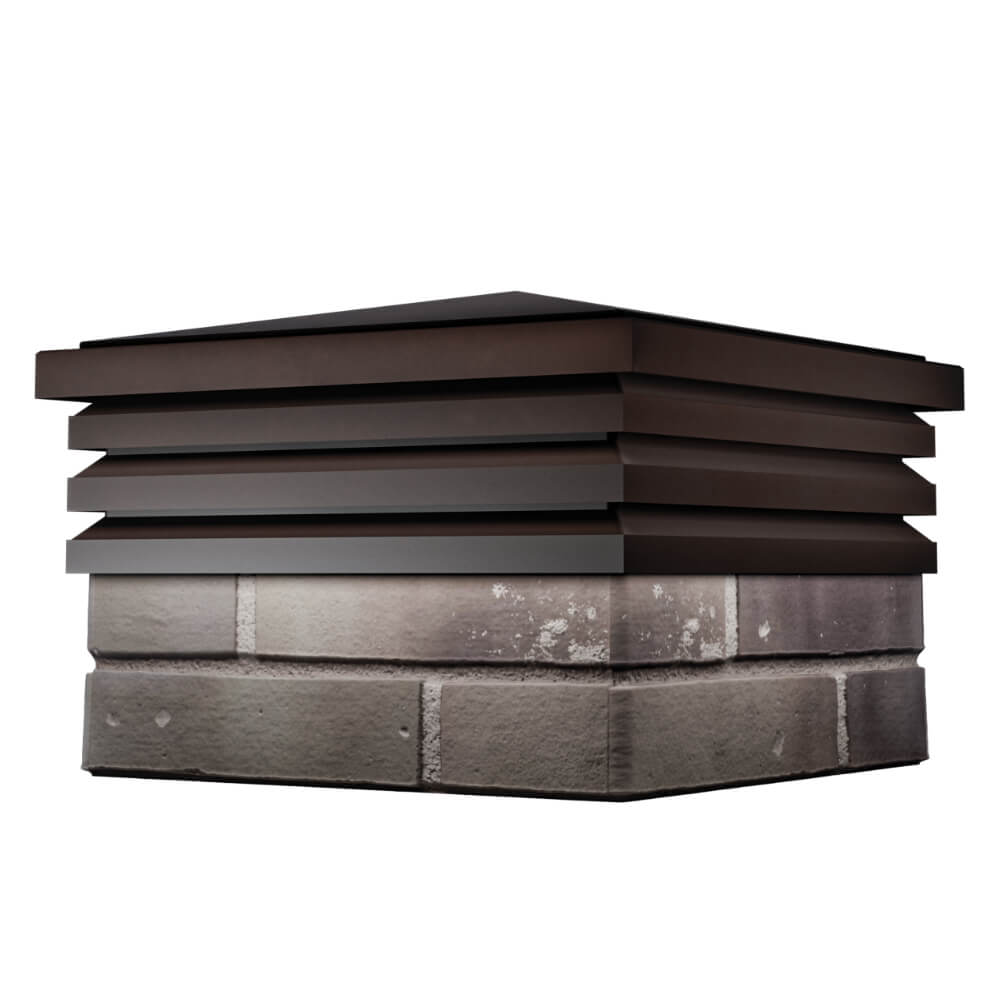 Колпак Zking Бона ХайТек Коричневый на столб 1.5х1.5 кирпича (385х385мм) в Салехарде фото