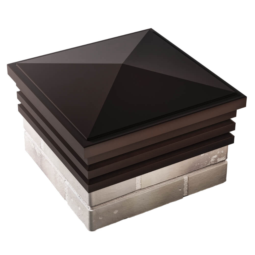 Колпак Zking Бона ХайТек Коричневый на столб 1.5х1.5 кирпича (385х385мм) в Салехарде фото