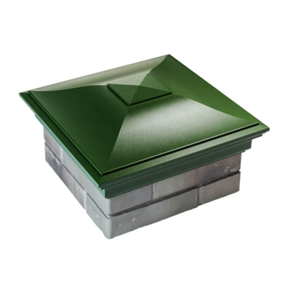 Колпак Zking Монблан Зеленый на столб 1.5х1.5 еврокирпича 0.7НФ (355х355мм) в Салехарде фото