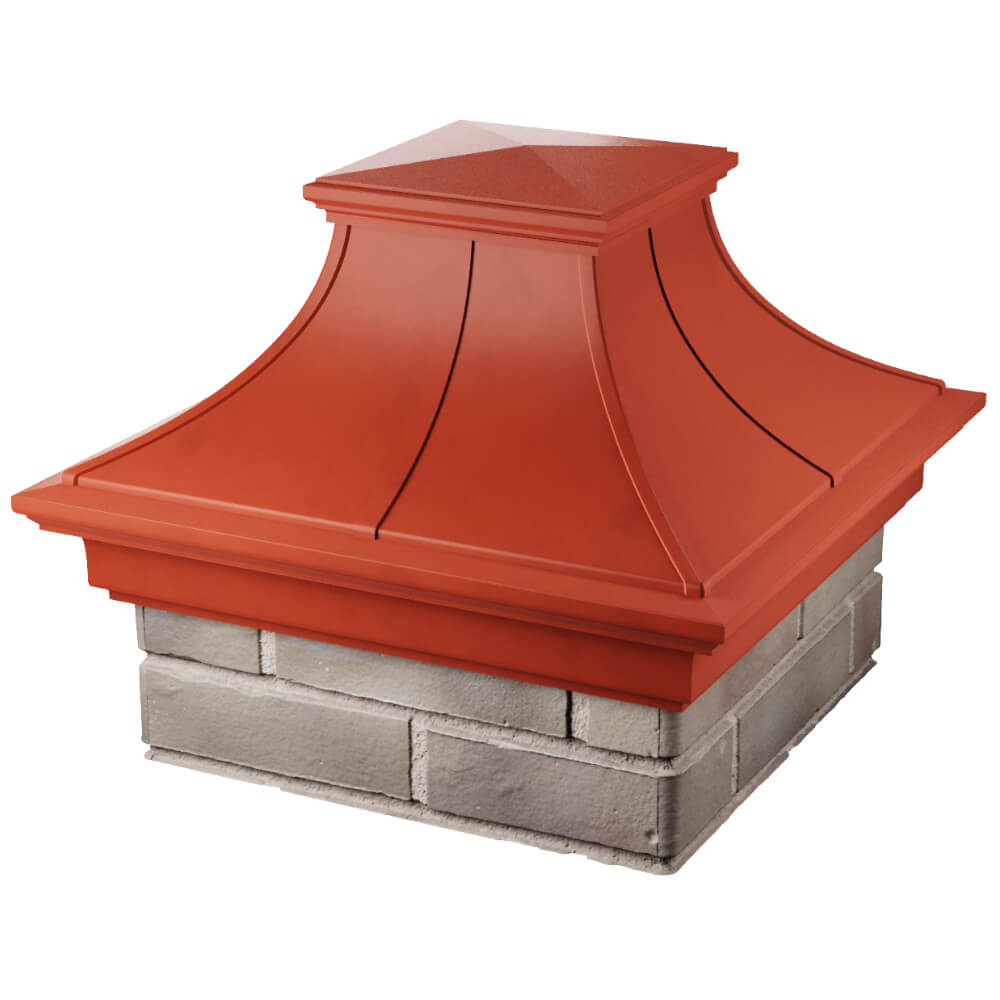 Колпак Zking Монблан Премиум Красный на столб 1.5х1.5 кирпича (385х385мм) в Салехарде фото