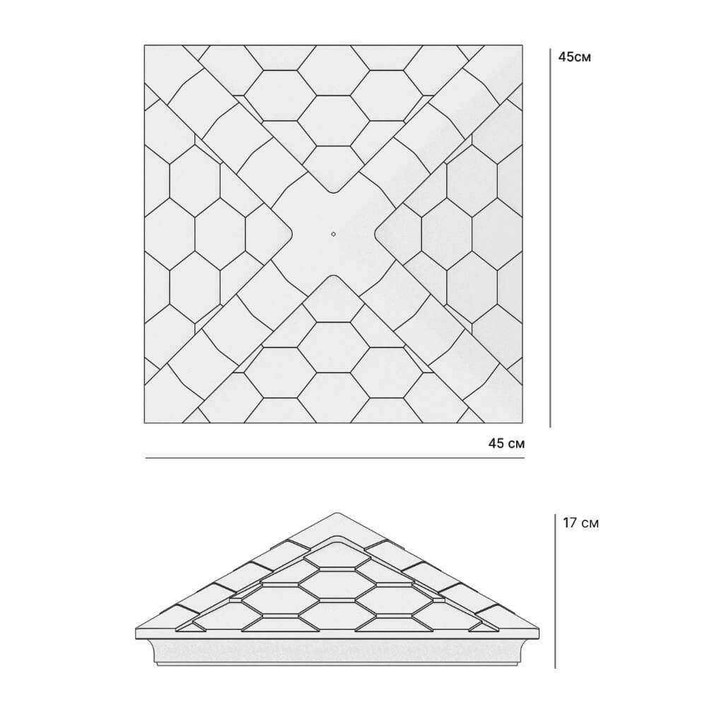 Колпак Zking Эверест Серый на столб 1.5х1.5 кирпича (390х390мм) в Салехарде фото