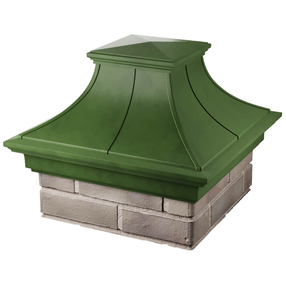 Колпак Zking Монблан Премиум Зеленый на столб 1.5х1.5 кирпича (385х385мм) в Салехарде фото