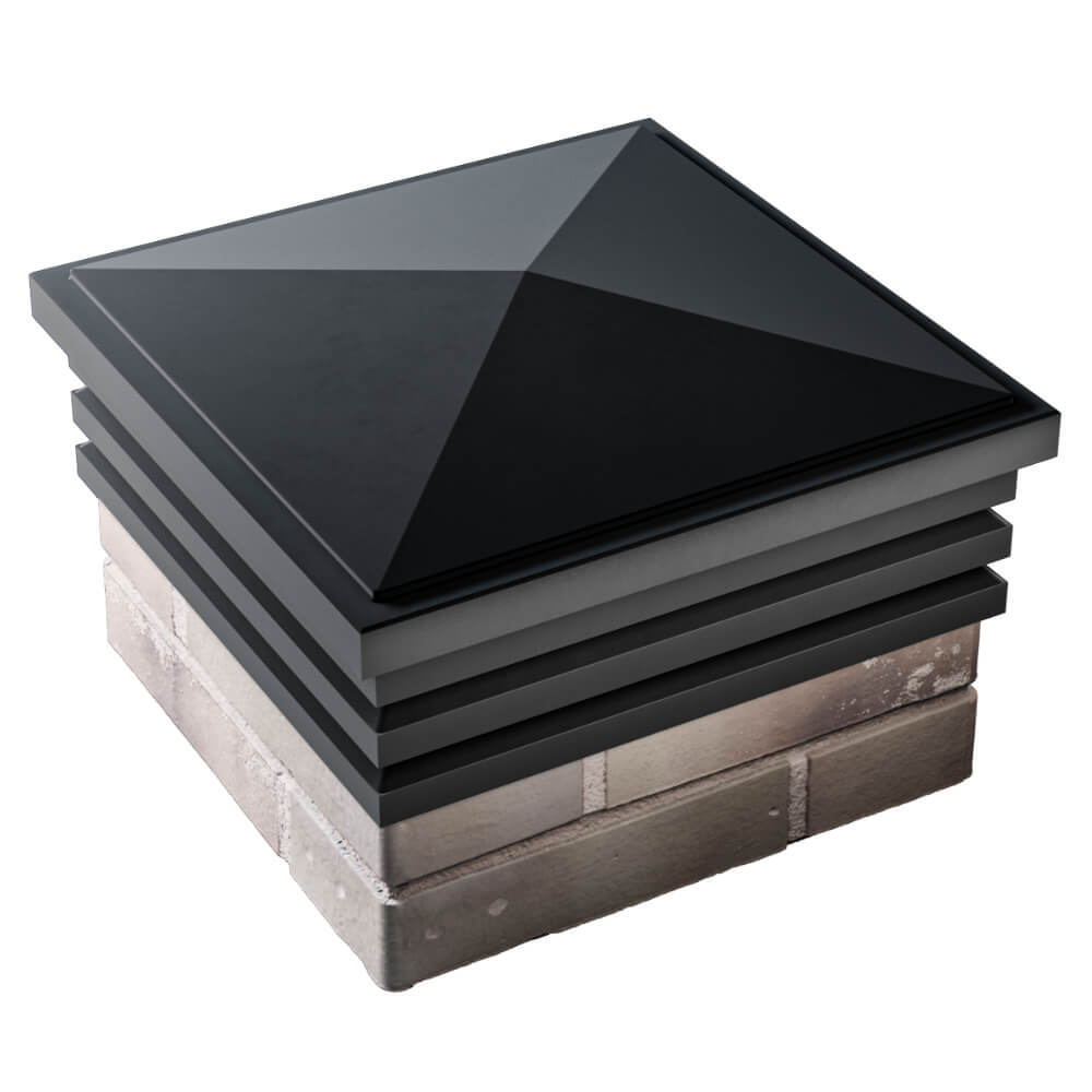 Колпак Zking Бона ХайТек Черный на столб 1.5х1.5 кирпича (385х385мм) в Салехарде фото