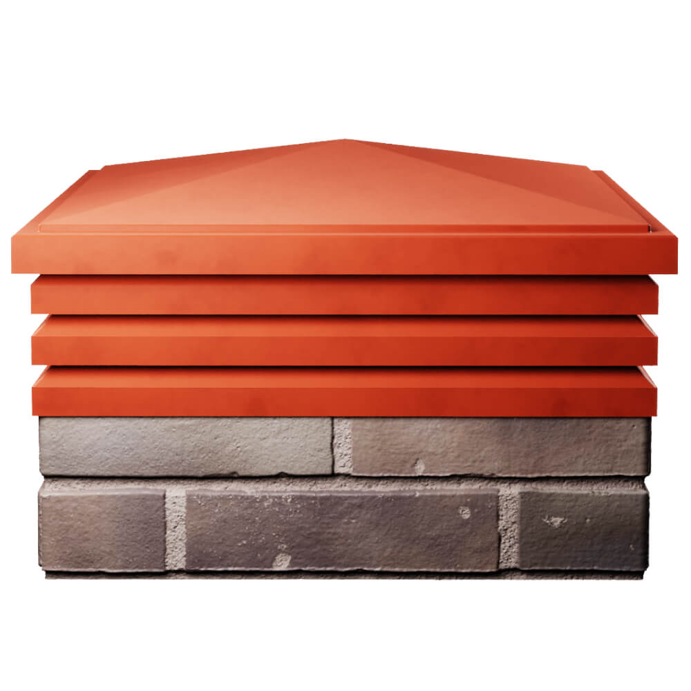 Колпак Zking Бона ХайТек Красный на столб 2х2 кирпича (513х513мм) Салехард фото