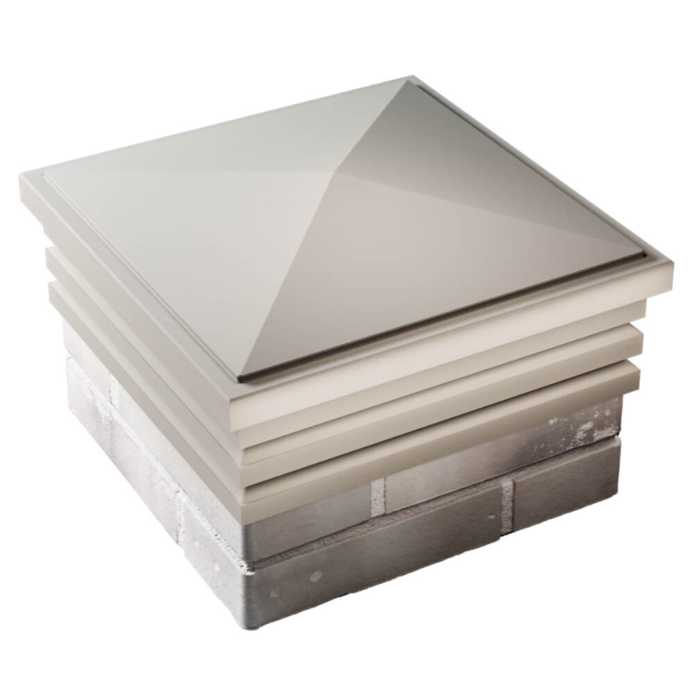 Колпак Zking Бона ХайТек Бежевый на столб 1.5х1.5 кирпича (385х385мм) в Салехарде фото