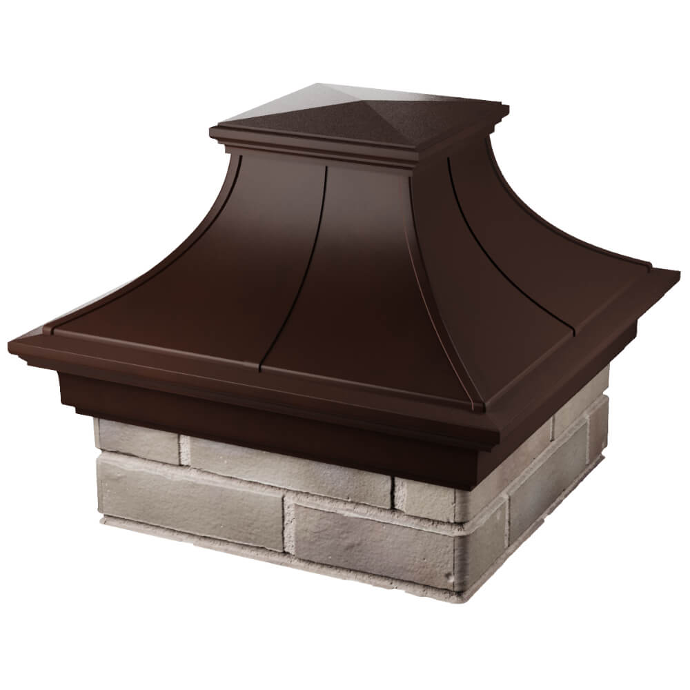 Колпак Zking Монблан Премиум Коричневый на столб 1.5х1.5 кирпича (385х385мм) в Салехарде фото
