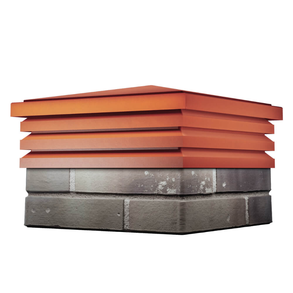 Колпак Zking Бона ХайТек Красный на столб 1.5х1.5 кирпича (385х385мм) в Салехарде фото