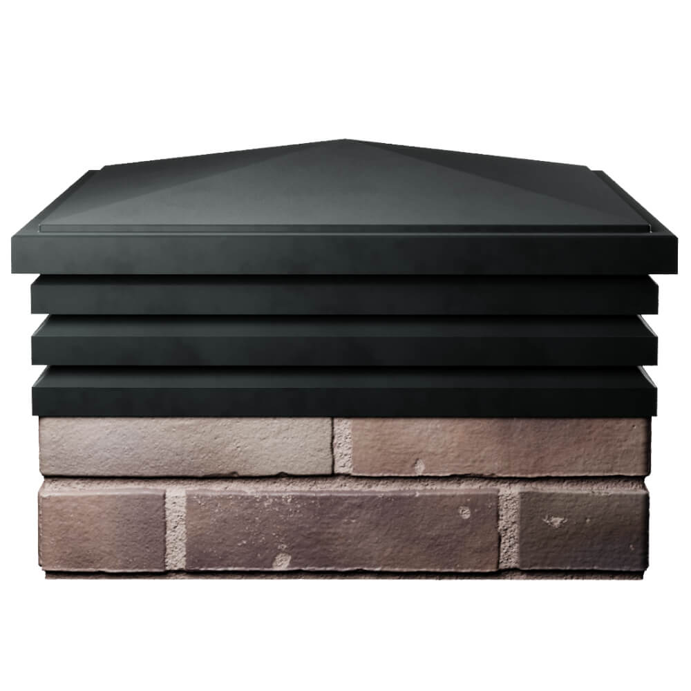 Колпак Zking Бона ХайТек Черный на столб 2х2 кирпича (513х513мм) Салехард фото