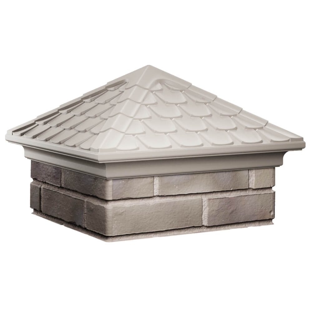 Колпак Zking Эльбрус Бежевый на столб 1.5х1.5 кирпича (385х385мм) в Салехарде фото