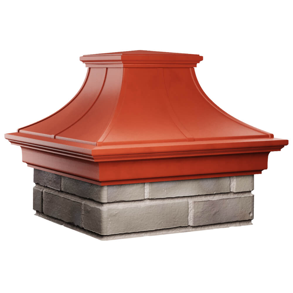 Колпак Zking Монблан Премиум Красный на столб 1.5х1.5 кирпича (385х385мм) в Салехарде фото