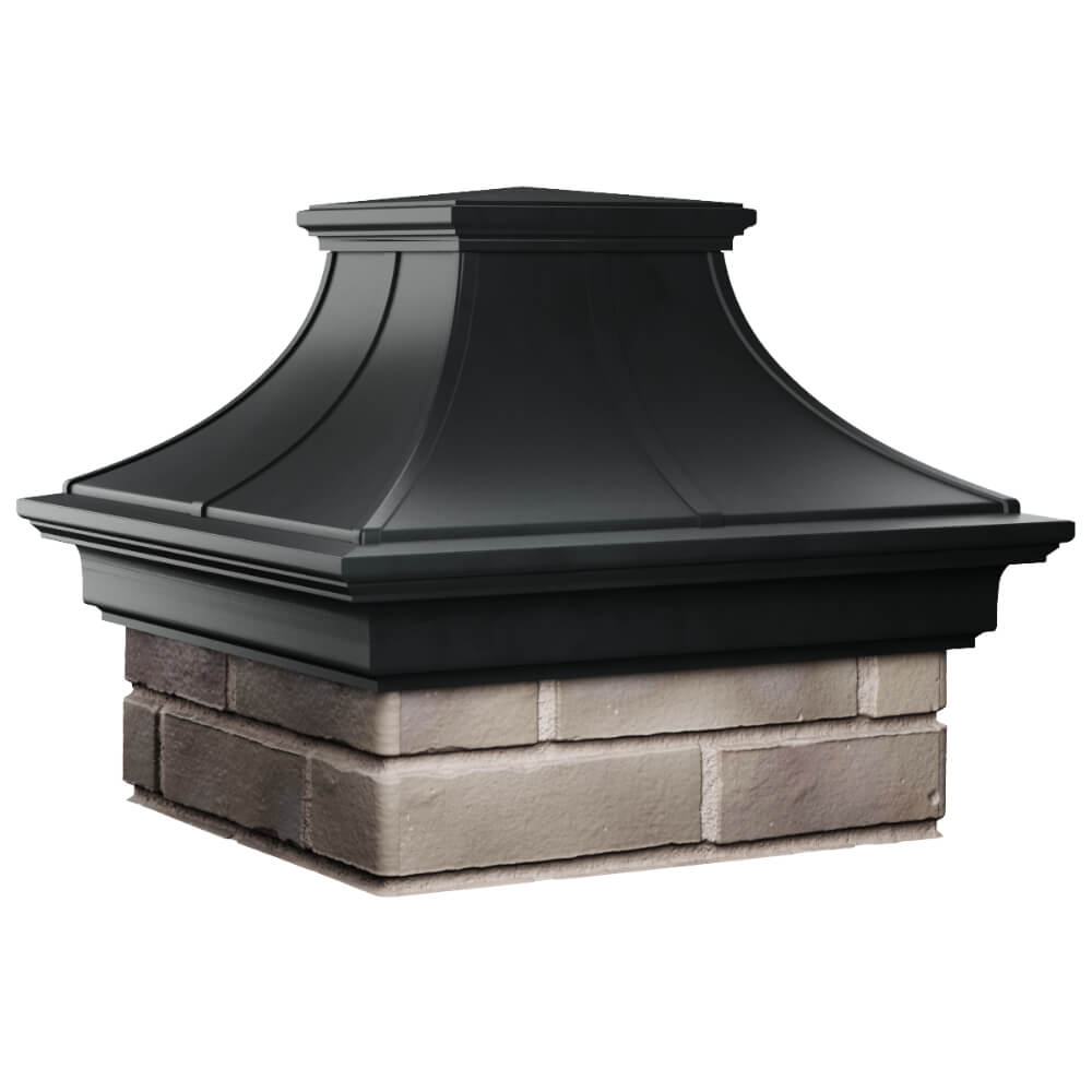 Колпак Zking Монблан Премиум Черный на столб 1.5х1.5 кирпича (385х385мм) в Салехарде фото