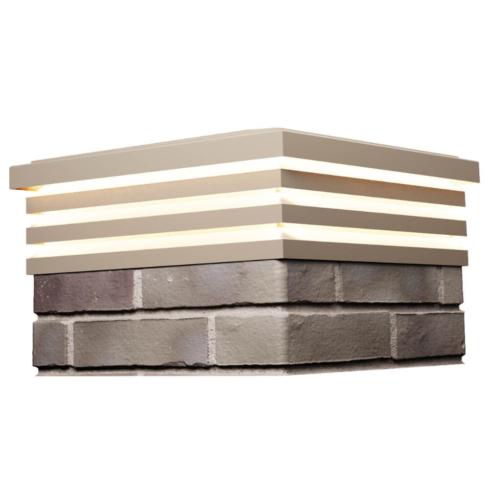 Колпак Zking Бона ХайТек Бежевый на столб 1.5х1.5 кирпича (385х385мм) с подсветкой в Салехарде фото