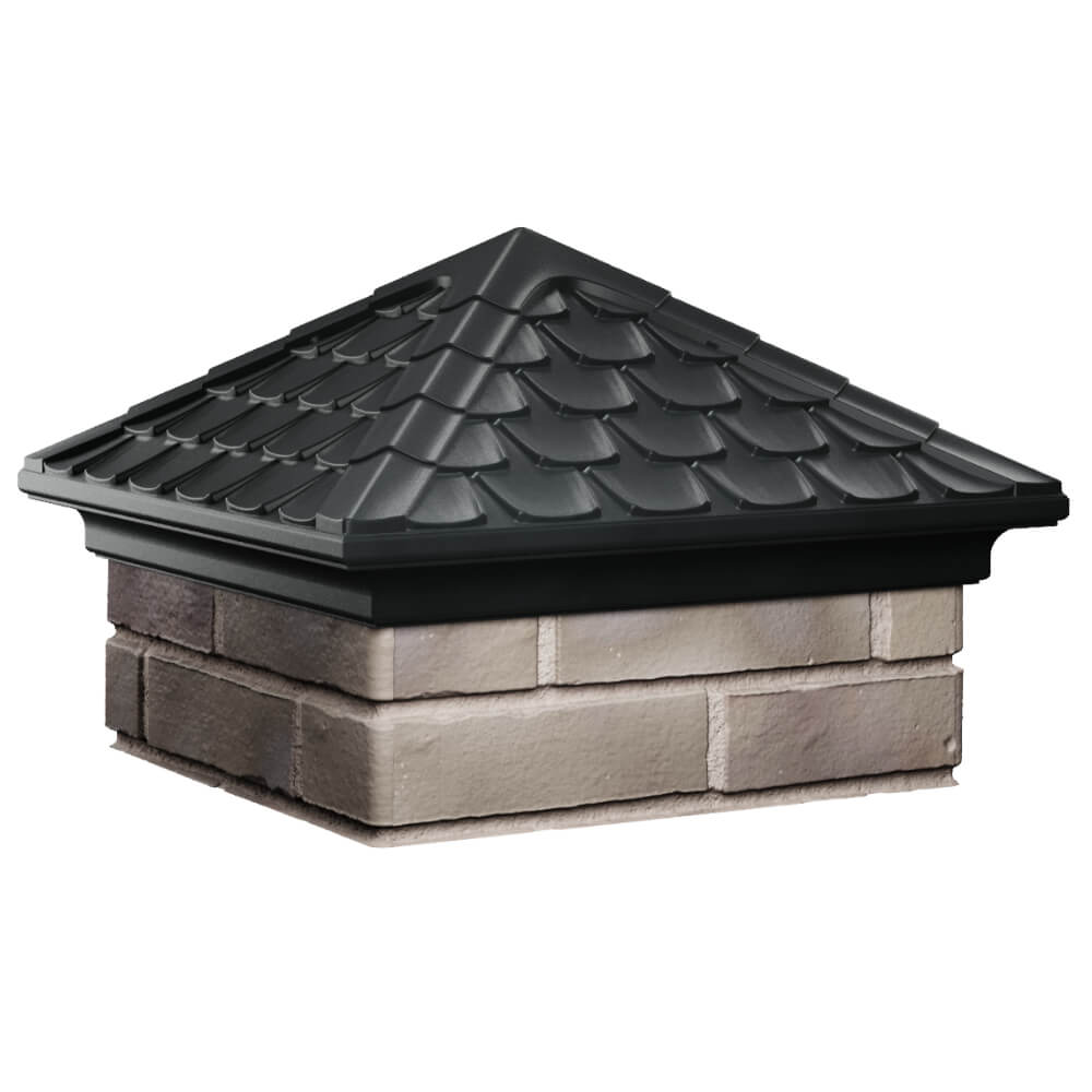 Колпак Zking Эльбрус Черный на столб 1.5х1.5 кирпича (385х385мм) в Салехарде фото