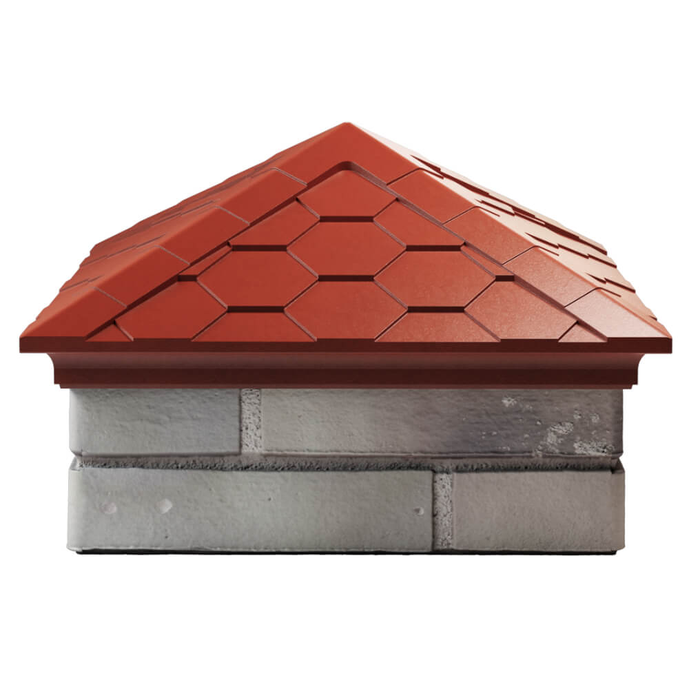 Колпак Zking Эверест Красный на столб 1.5х1.5 кирпича (390х390мм) Салехард фото