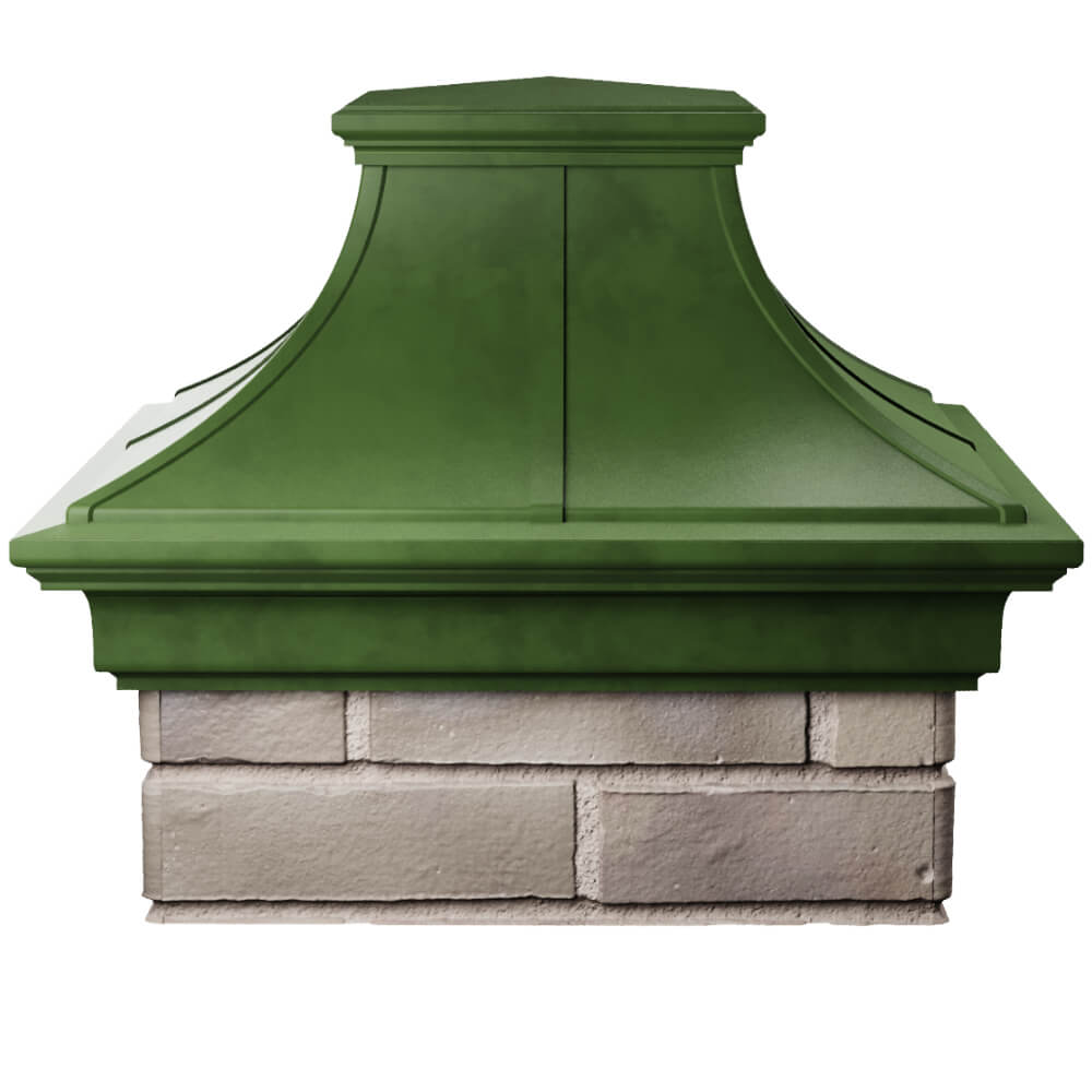 Колпак Zking Монблан Премиум Зеленый на столб 1.5х1.5 кирпича (385х385мм) Салехард фото