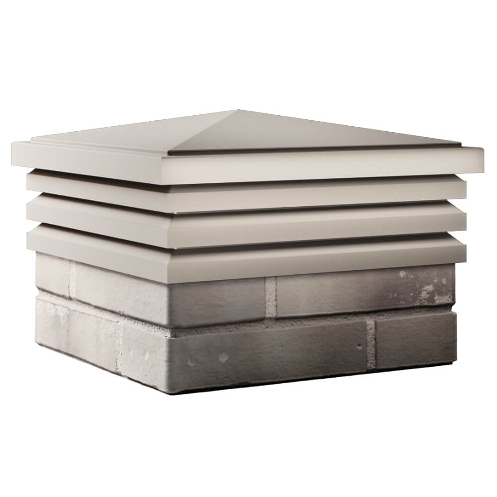 Колпак Zking Бона ХайТек Бежевый на столб 1.5х1.5 кирпича (385х385мм) в Салехарде фото