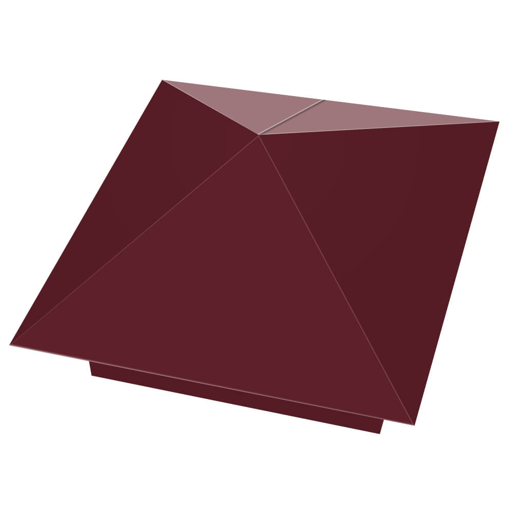 Колпак металлический 390х390мм RAL3005 Красное Вино заборный Салехард фото