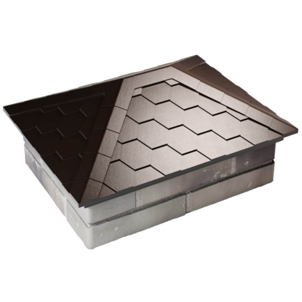 Колпак Zking Эверест Коричневый на столб 2х1.5 кирпича (520х390мм) Салехард фото