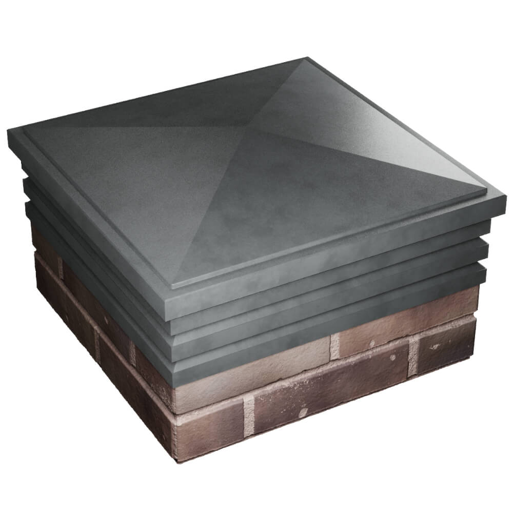 Колпак Zking Бона ХайТек Серый на столб 2х2 кирпича (513х513мм) в Салехарде фото