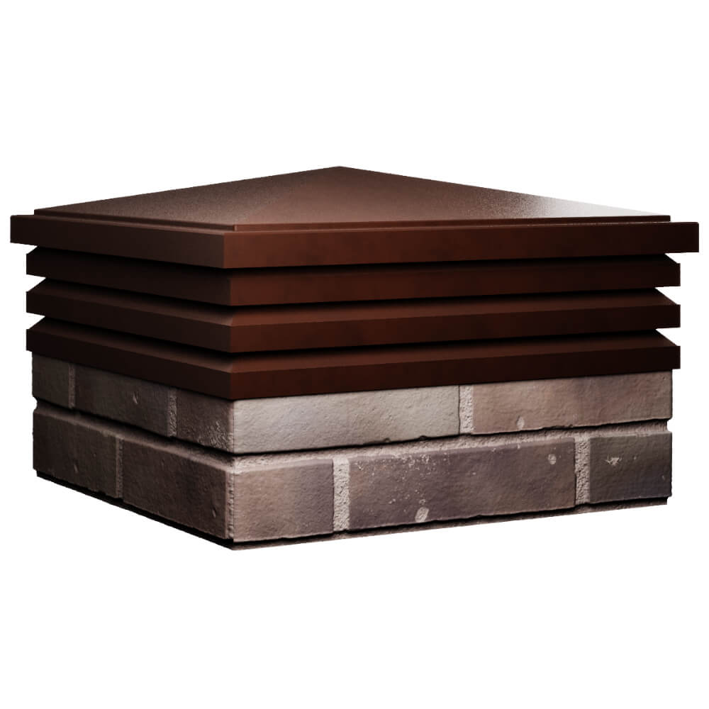 Колпак Zking Бона ХайТек Коричневый на столб 2х2 кирпича (513х513мм) в Салехарде фото