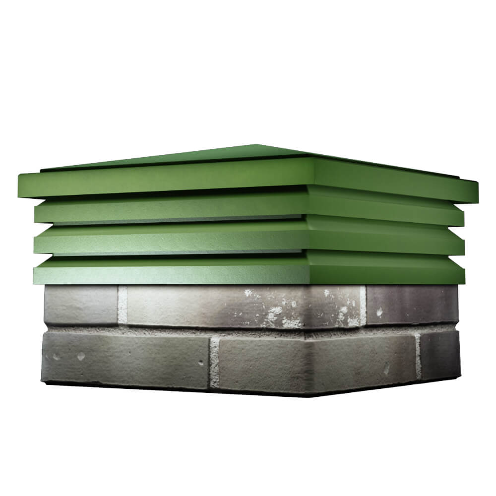 Колпак Zking Бона ХайТек Зеленый на столб 1.5х1.5 кирпича (385х385мм) в Салехарде фото