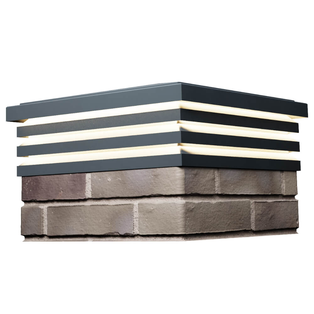 Колпак Zking Бона ХайТек Серый на столб 1.5х1.5 кирпича (385х385мм) с подсветкой в Салехарде фото