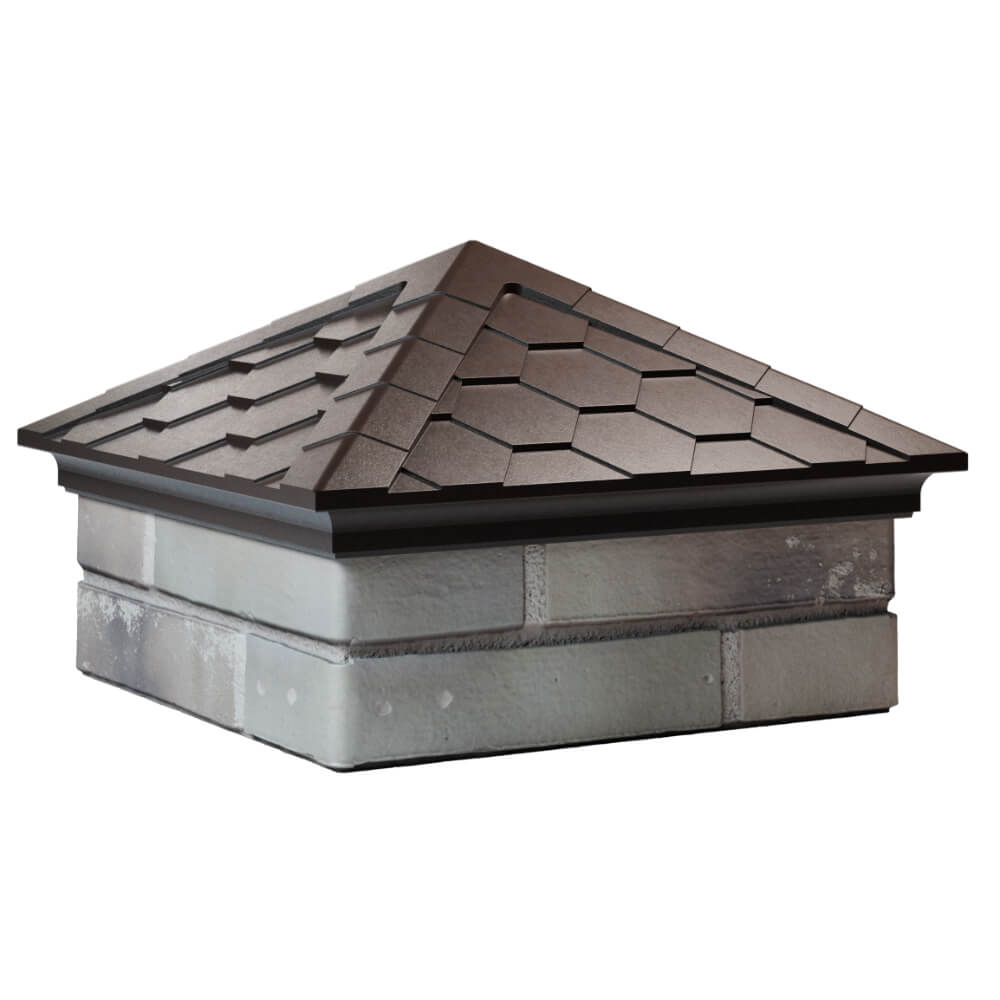 Колпак Zking Эверест Коричневый на столб 1.5х1.5 кирпича (390х390мм) в Салехарде фото