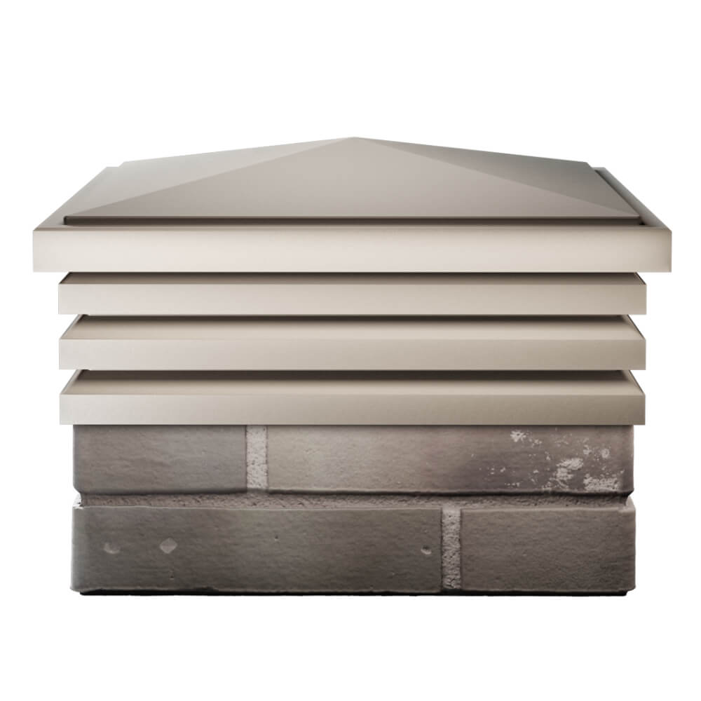 Колпак Zking Бона ХайТек Бежевый на столб 1.5х1.5 кирпича (385х385мм) Салехард фото