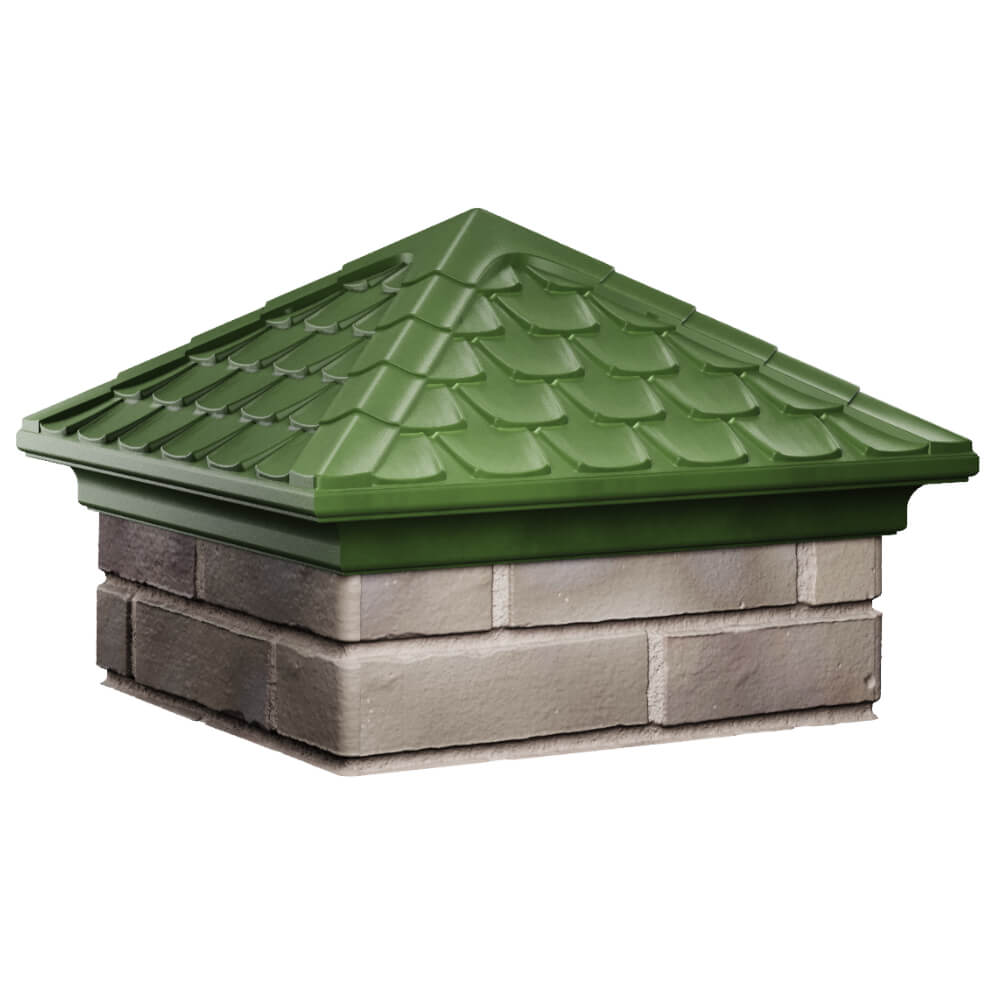 Колпак Zking Эльбрус Зеленый на столб 1.5х1.5 кирпича (385х385мм) в Салехарде фото