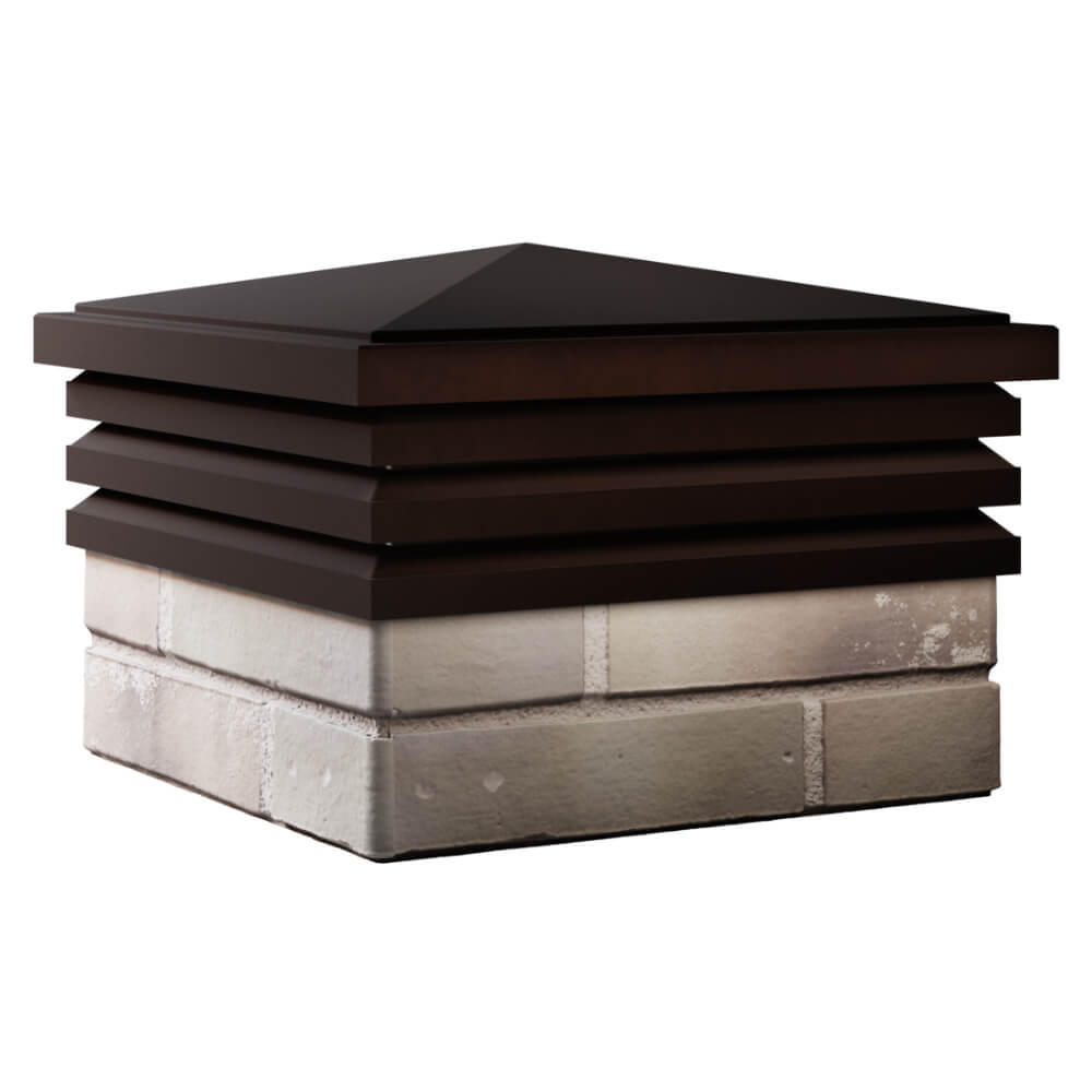 Колпак Zking Бона ХайТек Коричневый на столб 1.5х1.5 кирпича (385х385мм) в Салехарде фото