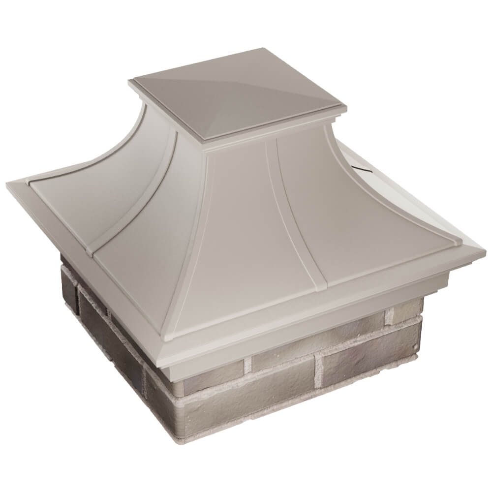 Колпак Zking Монблан Премиум Бежевый на столб 1.5х1.5 кирпича (385х385мм) в Салехарде фото