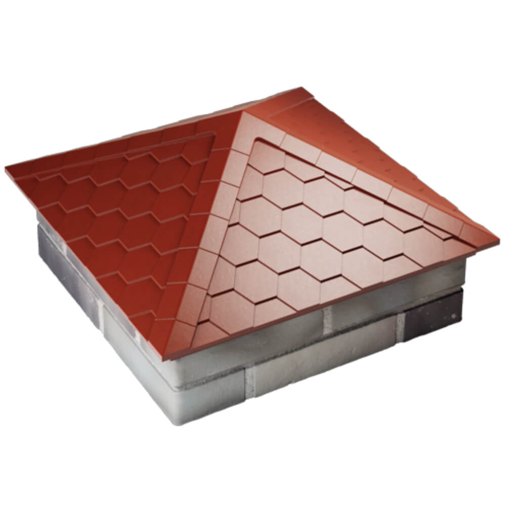 Колпак Zking Эверест Красный на столб 2х2 кирпича (535х535мм) Салехард фото